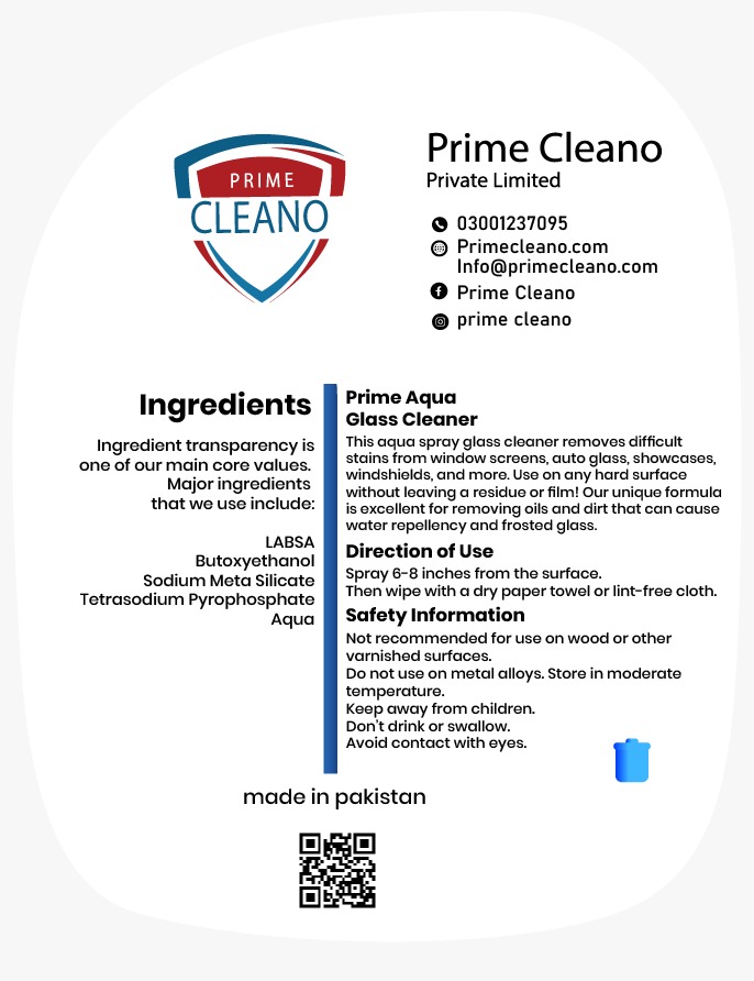 Prime Aqua Glass Cleaner 500ml sale price